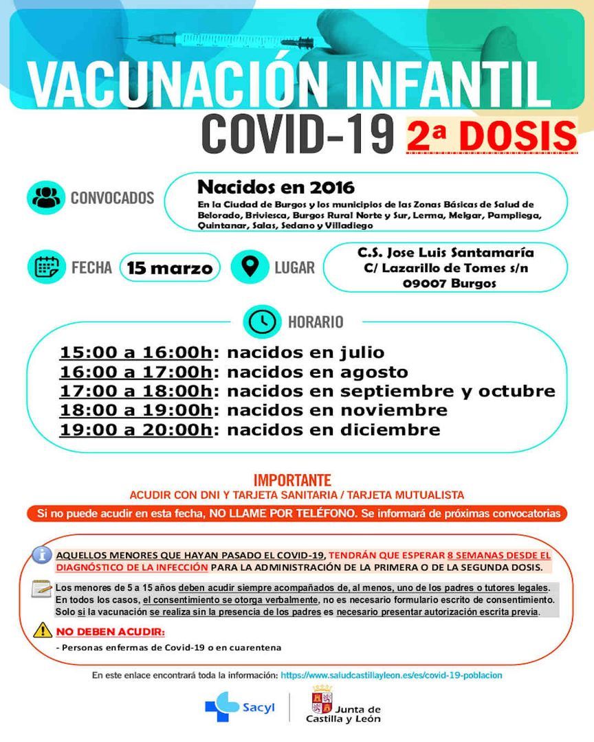 VACUNACIÓN INFANTIL - 2ª DOSIS Nacidos en 2016