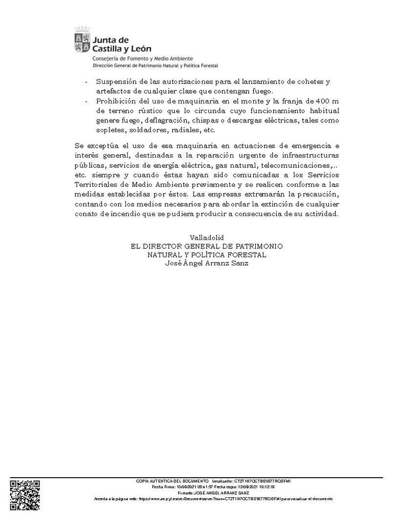 RIESGO METEOROLÓGICO DE INCENDIOS FORESTALES DEL 11 AL 16 DE AGOSTO EN  LA COMUNIDAD  AUTÓNOMA  DE CASTILLA Y LEÓN
