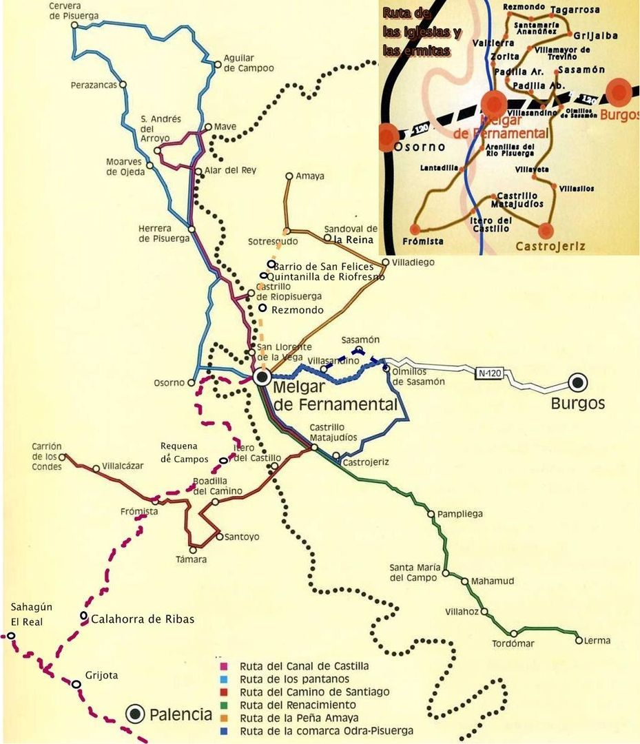 Ruta del Canal de Castilla por carretera